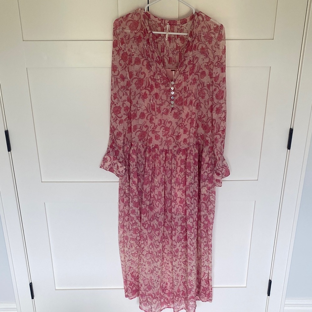Free People Floral Pink Boho Dress